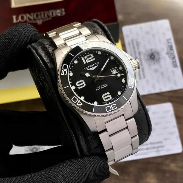 Longines HydroConquest Silver Black Dial Premium Automatic Men’s Watch