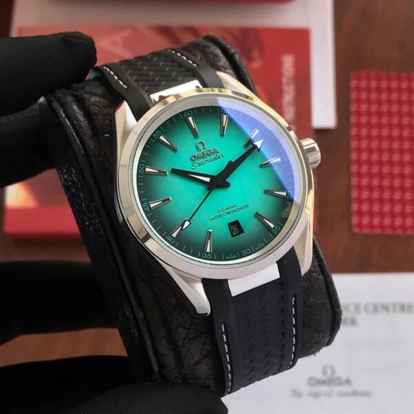 Omega Seamaster Aqua Terra Turquoise Dial Black Rubber Strap Automatic Mens Watch